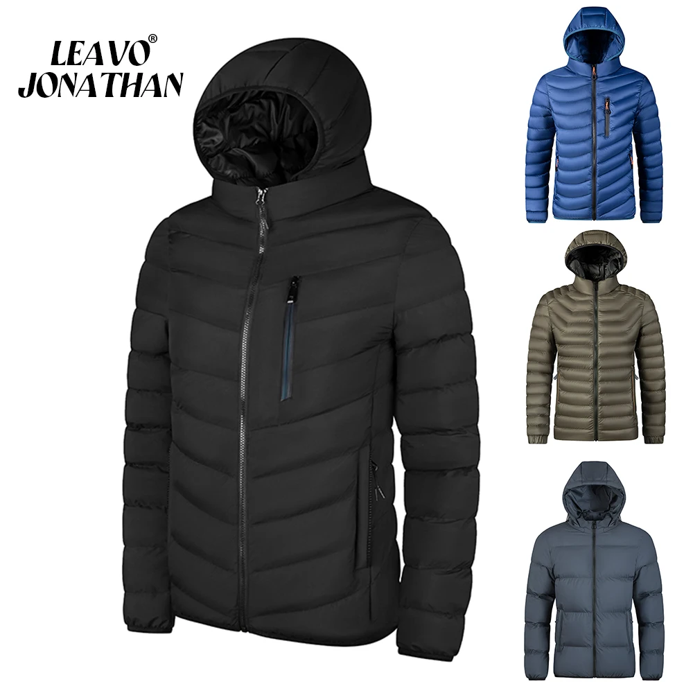 

2023 Men Winter Autumn Solid Casual Warm Hooded Jackets Windbreaker Brand Male High Quality Outdoor Windproof Coats Outwear