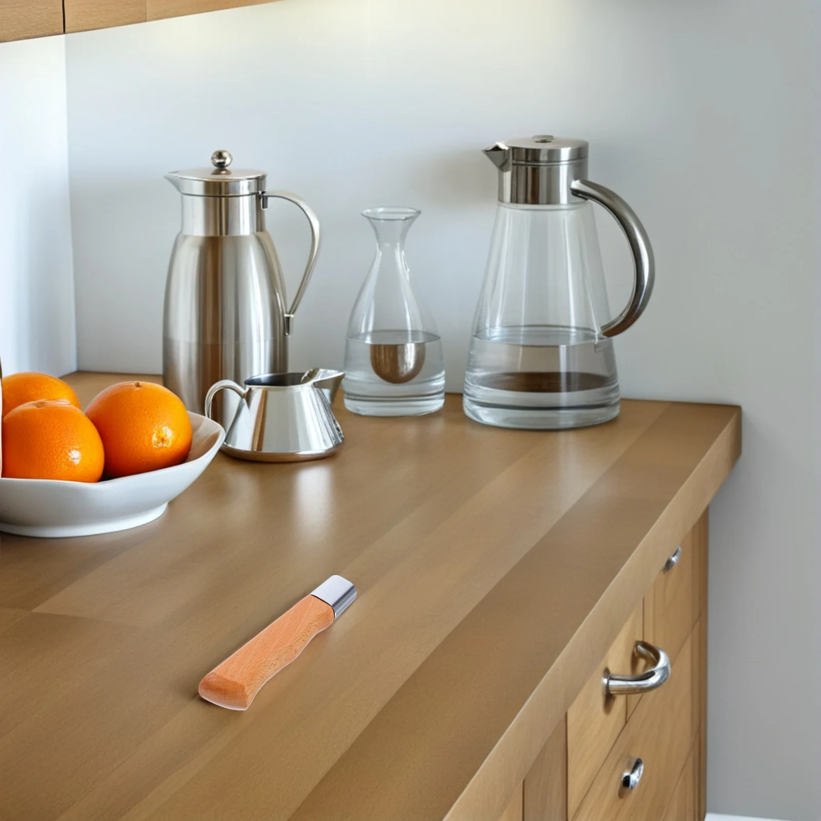 

2pcs Wooden Knife Handle Replacement Solid Wood Cutter Repair Scales For Kitchen Chopping Knife Upgrade Natural Grain Grip