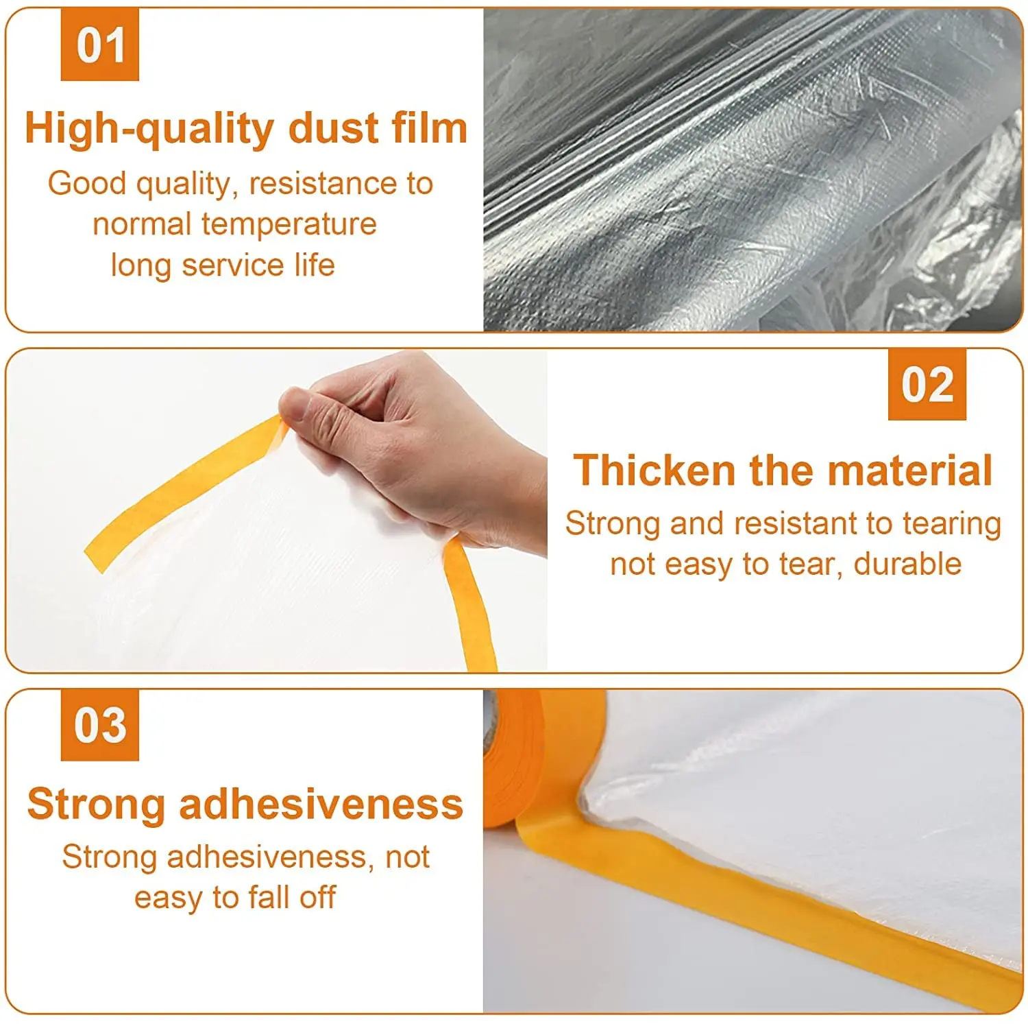 Car Masking Film For Painting Masking Film Plastic Waterproof Anti-Dust Cover Livingroom Kitchen Furniture Decor Protective Film