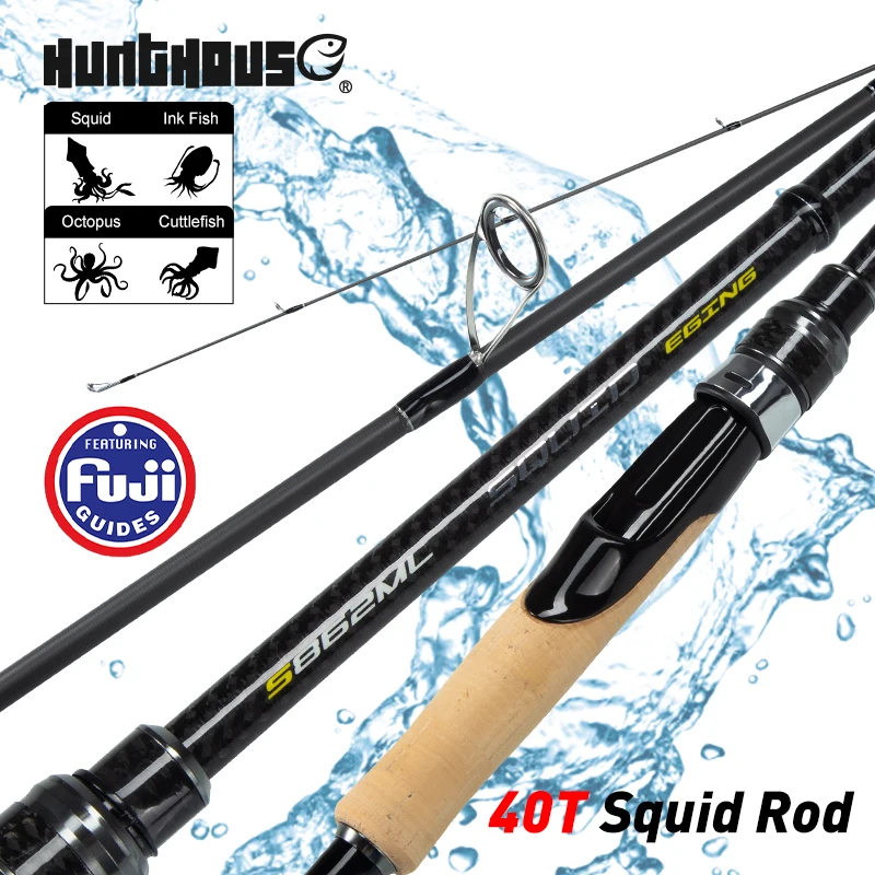 Hunthouse ML Squid Egi Fishing Rod 2.6m 2 Sections Spinning Eging Rod For Octopus Cuttlefish Sea Boat Ocean Saltwater Tackle