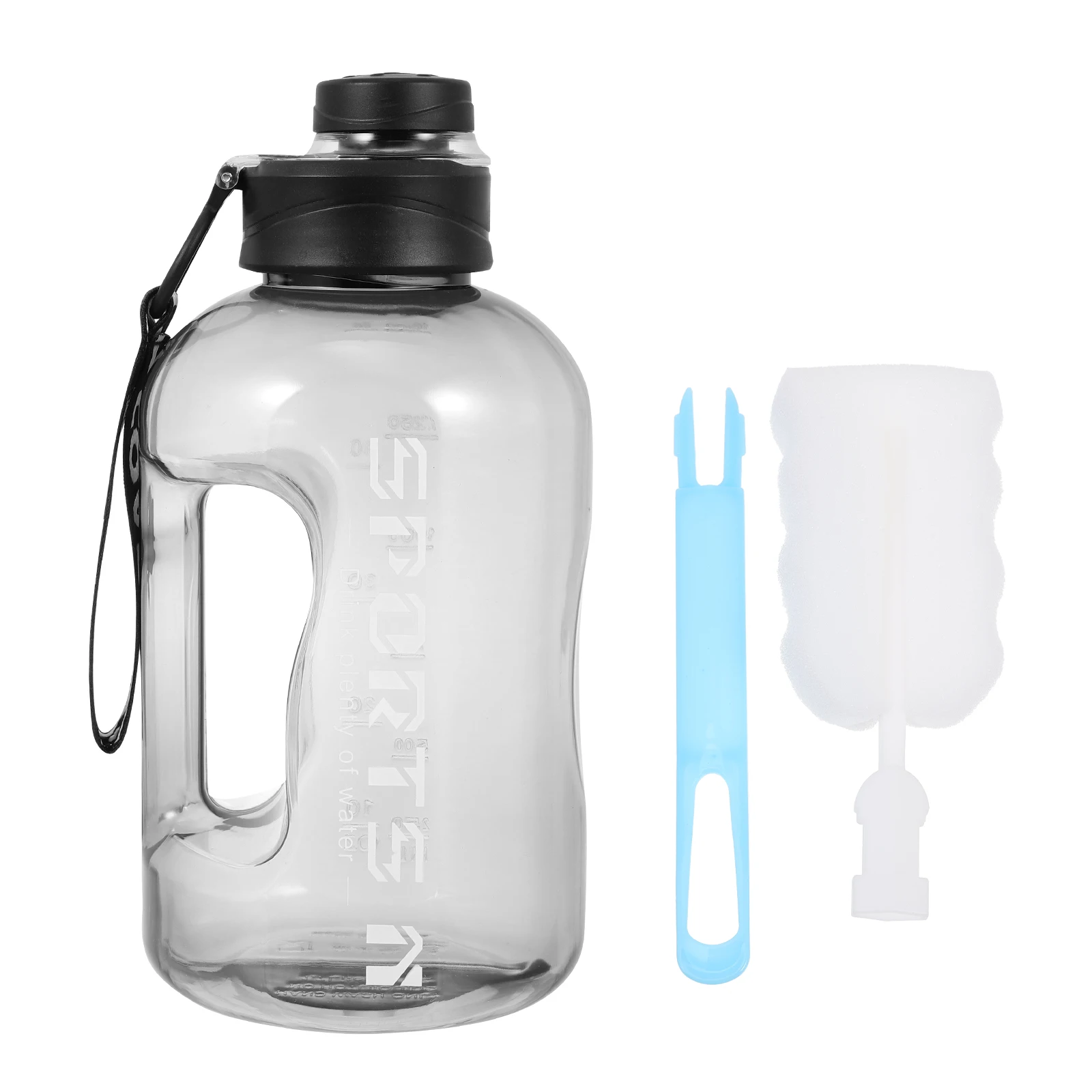 

Portable Sports Bottle 1700ml Black Large Capacity Camping Kettle Thickened Fitness Water Bottles Reusable Bottle