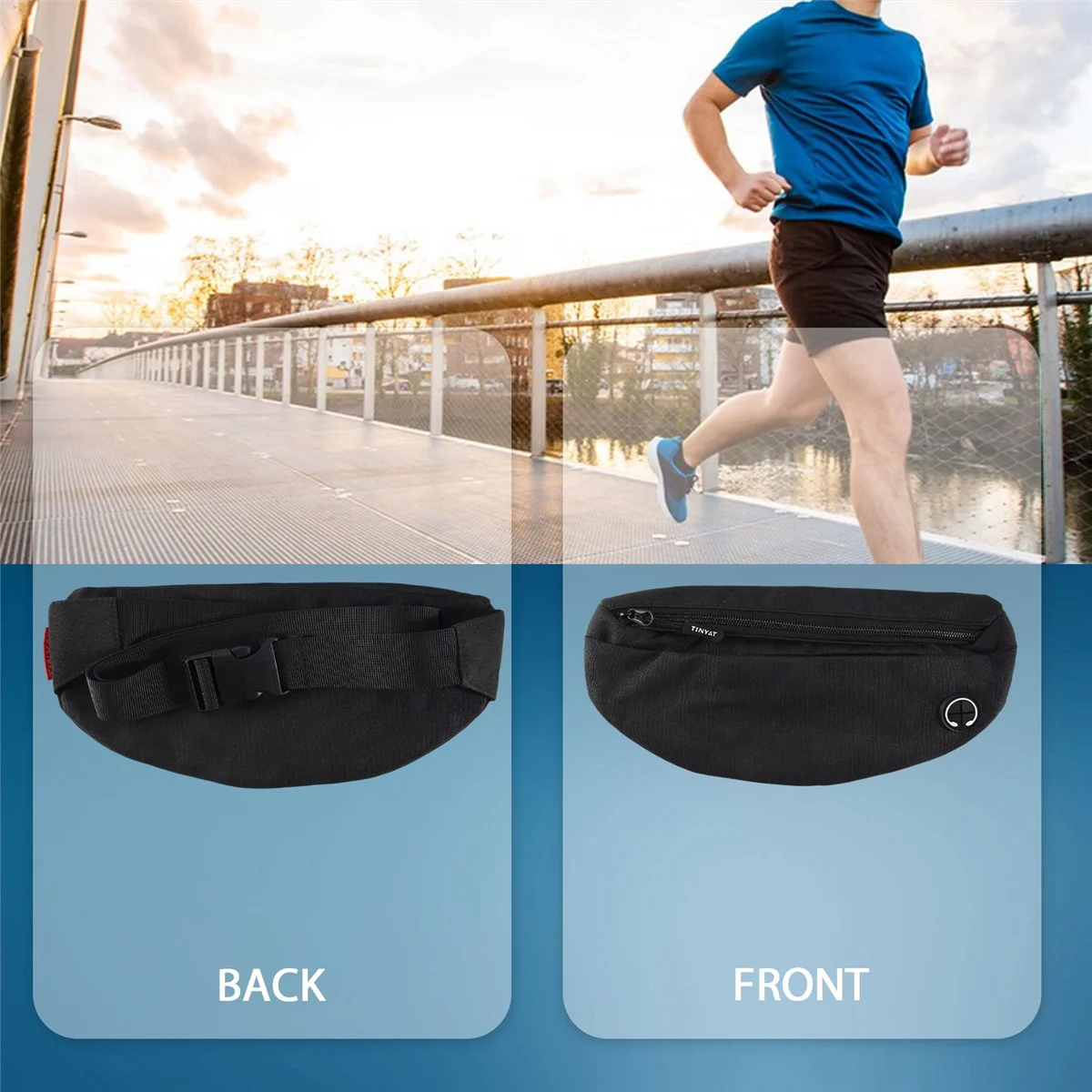 FZFZ 男性男性財布カジュアル大型電話ベルトバッグポーチ旅行電話バッグファニーヒップ 4 ポケットブラック