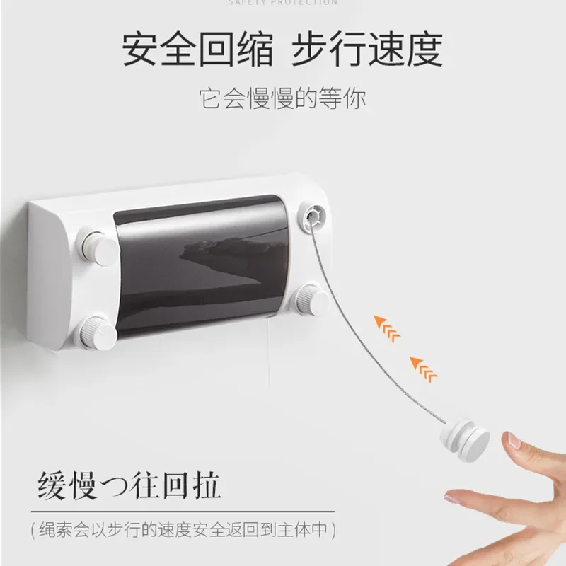 Balcony invisible shrinkage clothesline drying quilt no punching clothes drying artifact indoor telescopic drying rack hotel bat