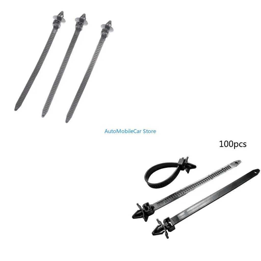 G8TE 100pcs Self-locking Cable Tie Car Chassis Bundling Wire Harness Clips Fasteners