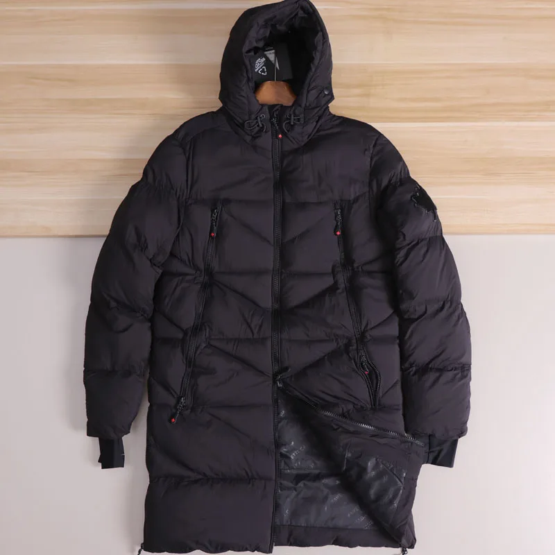 

Thiened Fce Men's Cotton Jaet Autumn Winter Warm Outerwear Stand Fit Faion Urban Sle Long Sve Hooded Coat