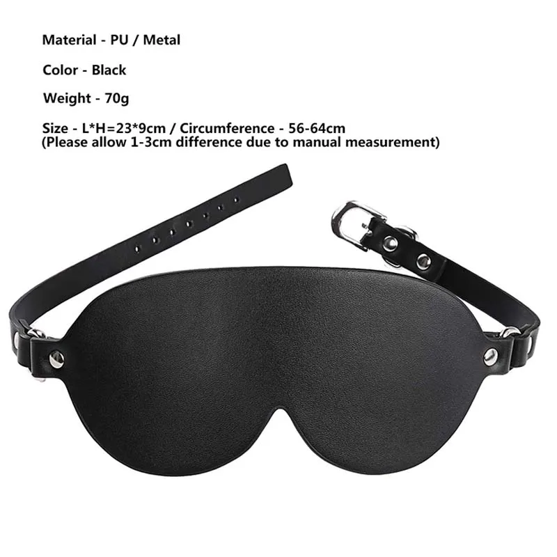 Adult Blindfold Sex Games Faux Leather BDSM Eye Mask For Men Women 18+ Exotic Riveted PU Buckle Sexy Party Club Coslay Mask