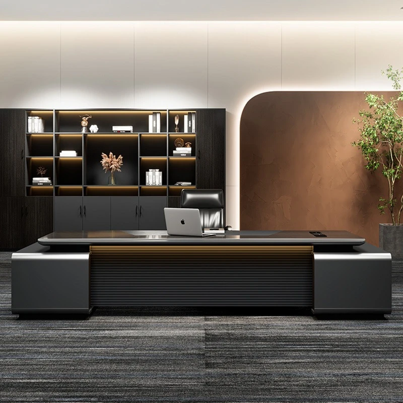 Nordic Minimalist Office Desk Modern Luxury Creativity Designer L Shape Desk Advanced Room Office Furniture Arbeitstisch FYOD