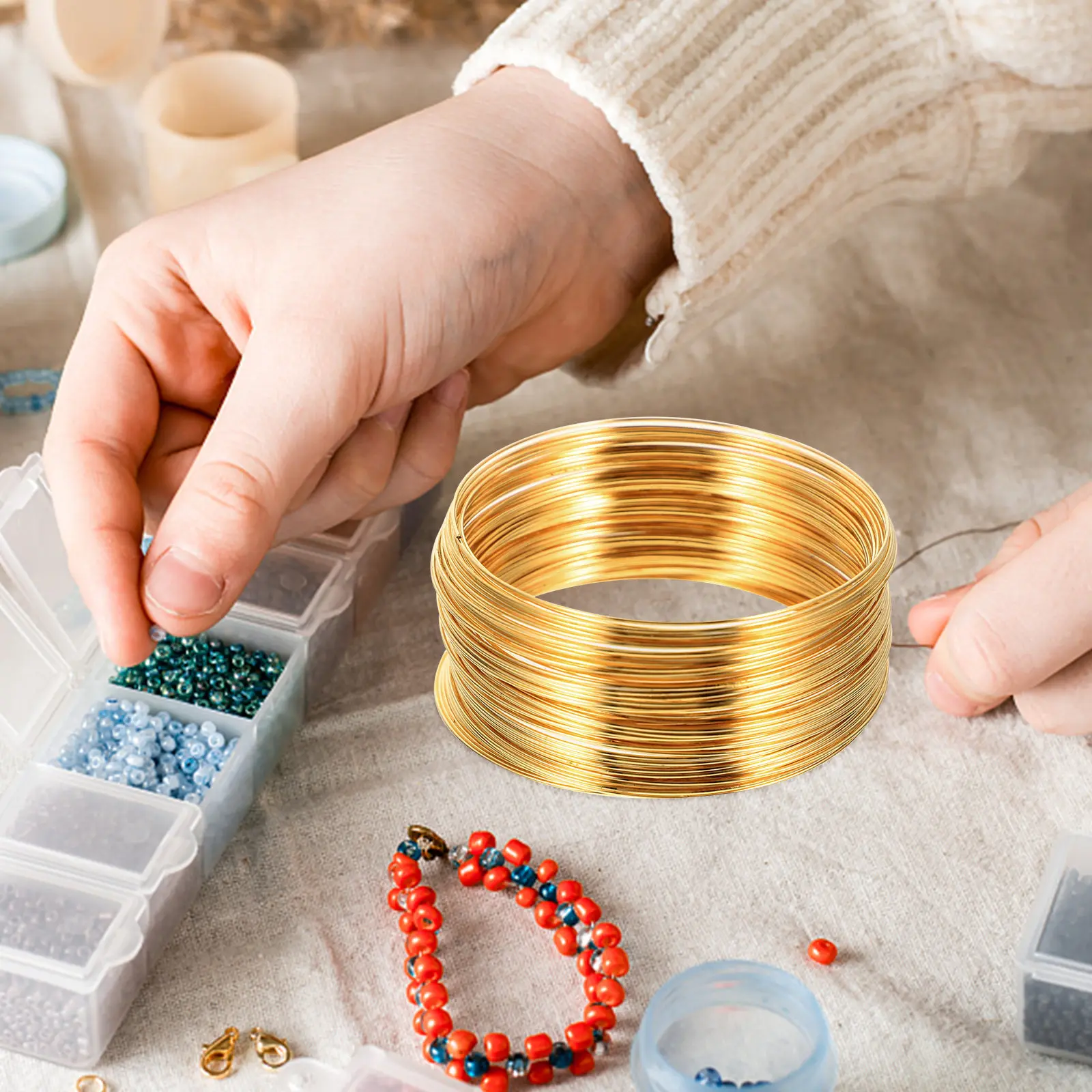 

4 Rolls Professional Multi-Function Cuttable Steel Wire For Diy Jewelry Making Necklace Bracelet Keychain Anklet Craft Supply