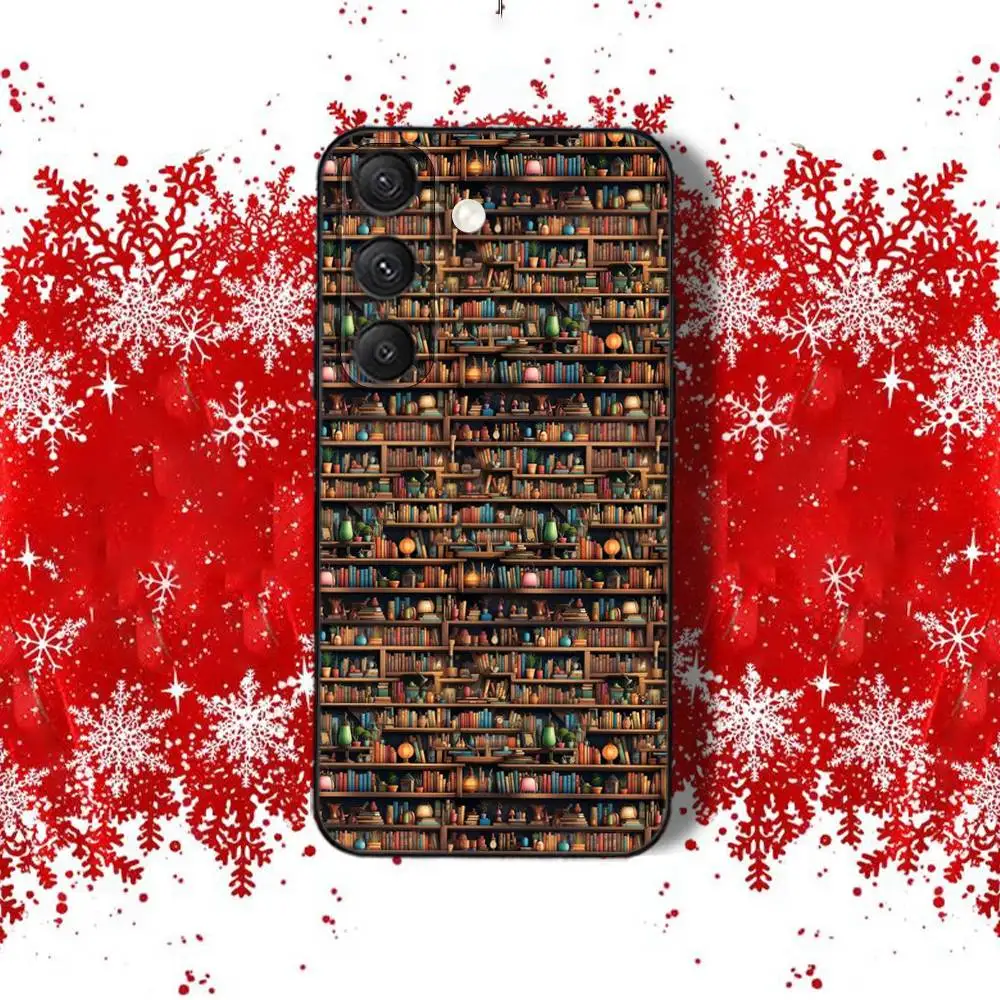 حافظة هاتف B-Book Shelf C-CreativeS لهاتف سامسونج S22، S24، S25، S23، S20، S30، S21، Ultra، Plus، 5G، Fe، Lite غطاء هاتف من السيليكون الأسود #6