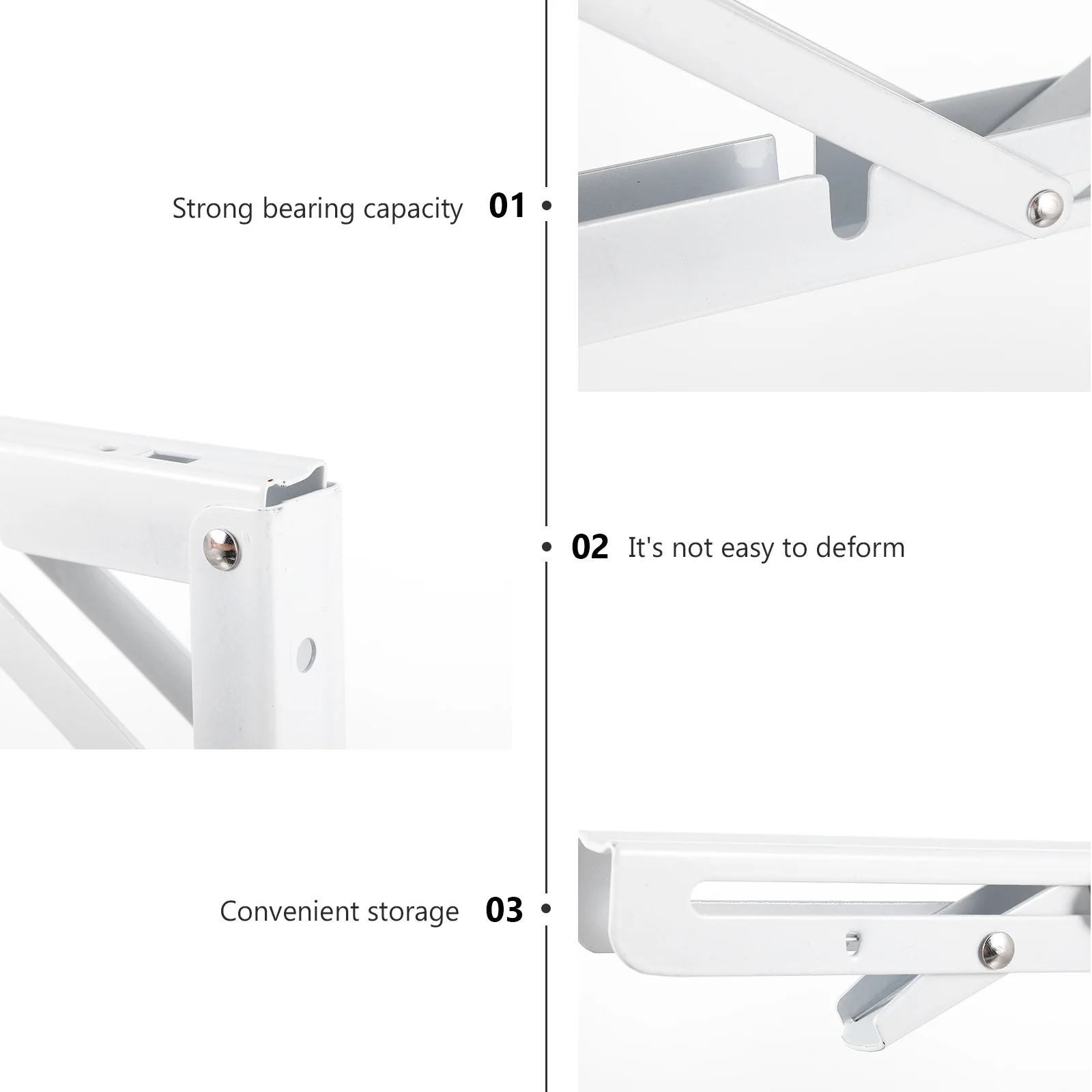 2pcs 10 Inch Triangle Brackets Heavy Duty Wall Mounted Shelf Support Folding L Brackets For Diy Table Bench Storage Rack