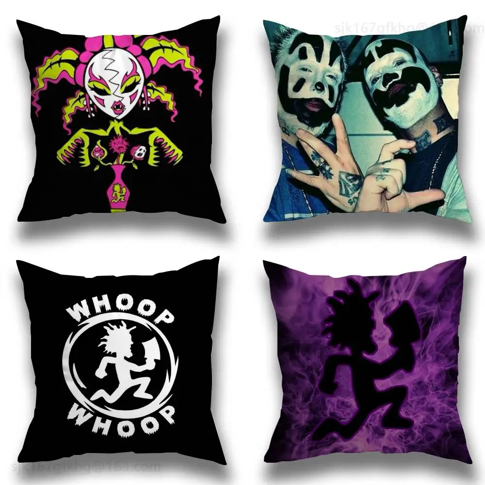 I-Insane Clown Posse Pillow Case Anti-dustmite Pillowcase Invisible zipper silky short plush Sofa cushion cover