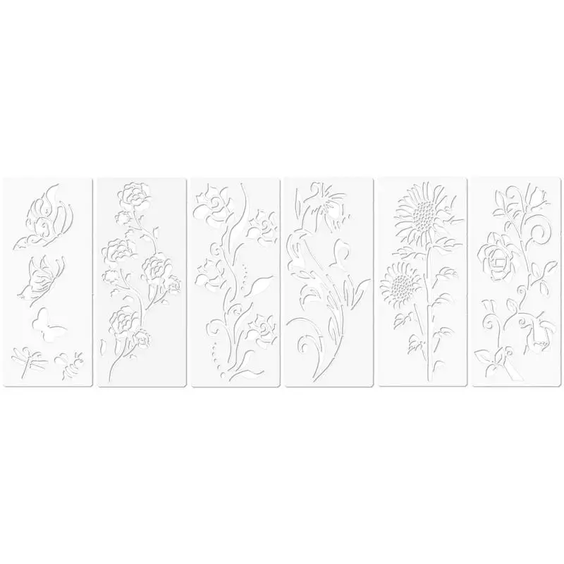 

Garden Fence Stencils 6PCS Reusable Flower Stencil Spray Paint Crafts Stencils For Painting On Wood Canvas Garden Fence Wall Art