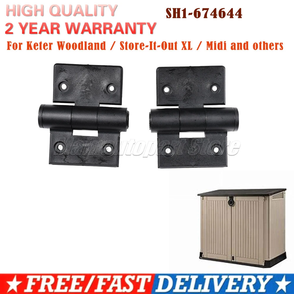 2 peças para Keter Store It Out XL Woodland Dobradiças de substituição SH1 674644 /SH2 674645 /SH3 674646   Reparação de porta de caixa de armazenamento ao ar livre