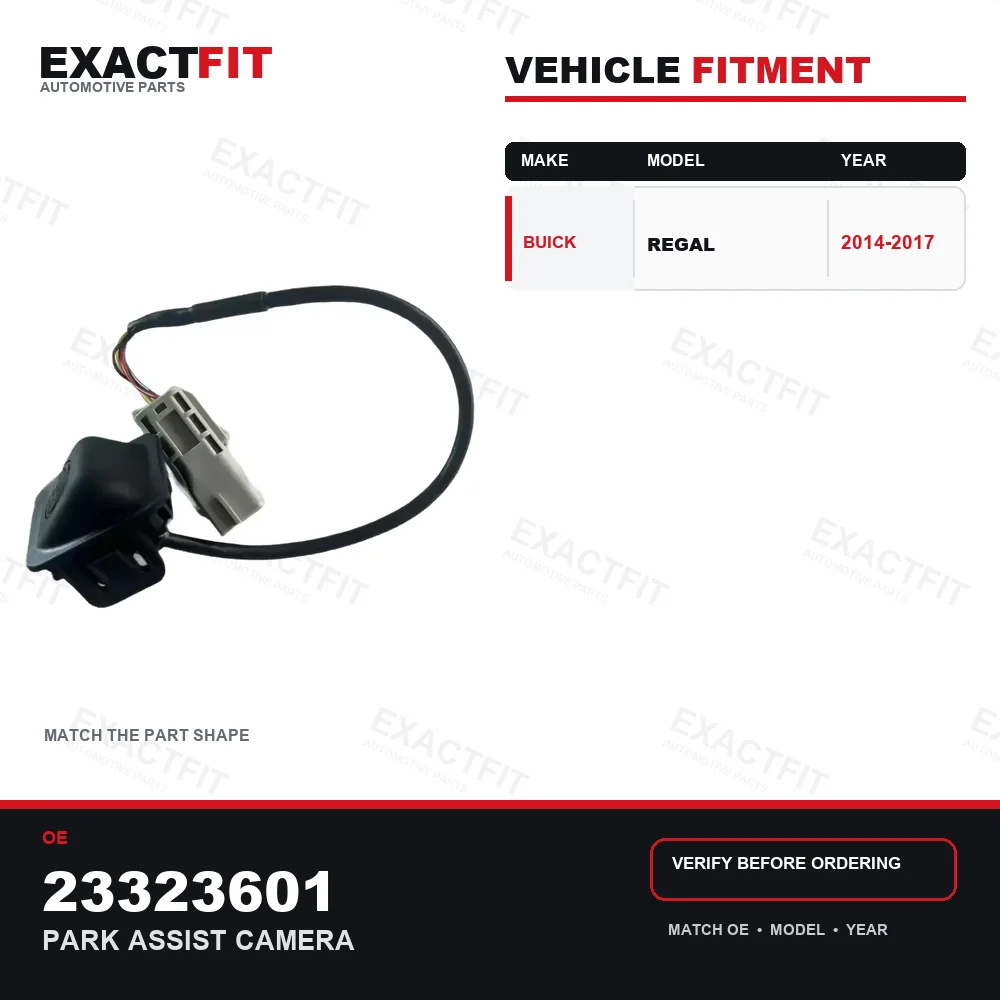 23323601 Rear View Park Assist Camera for Buick Regal 2014-2017 OE 22801897 Gray Connector Harness with Mounting Bracket