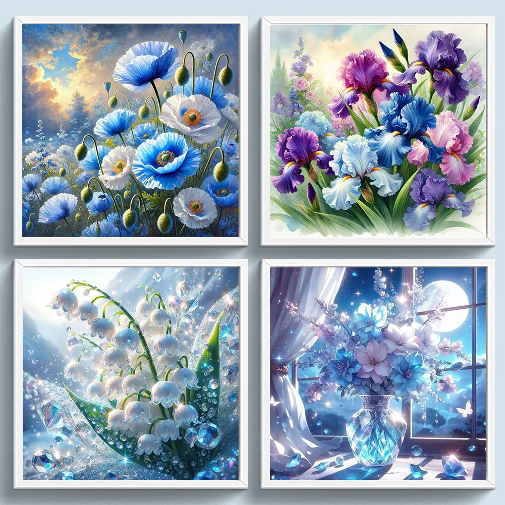 

Full Embroidery cotton Thread 11CT Printed Flower Cross Stitch Kit Art