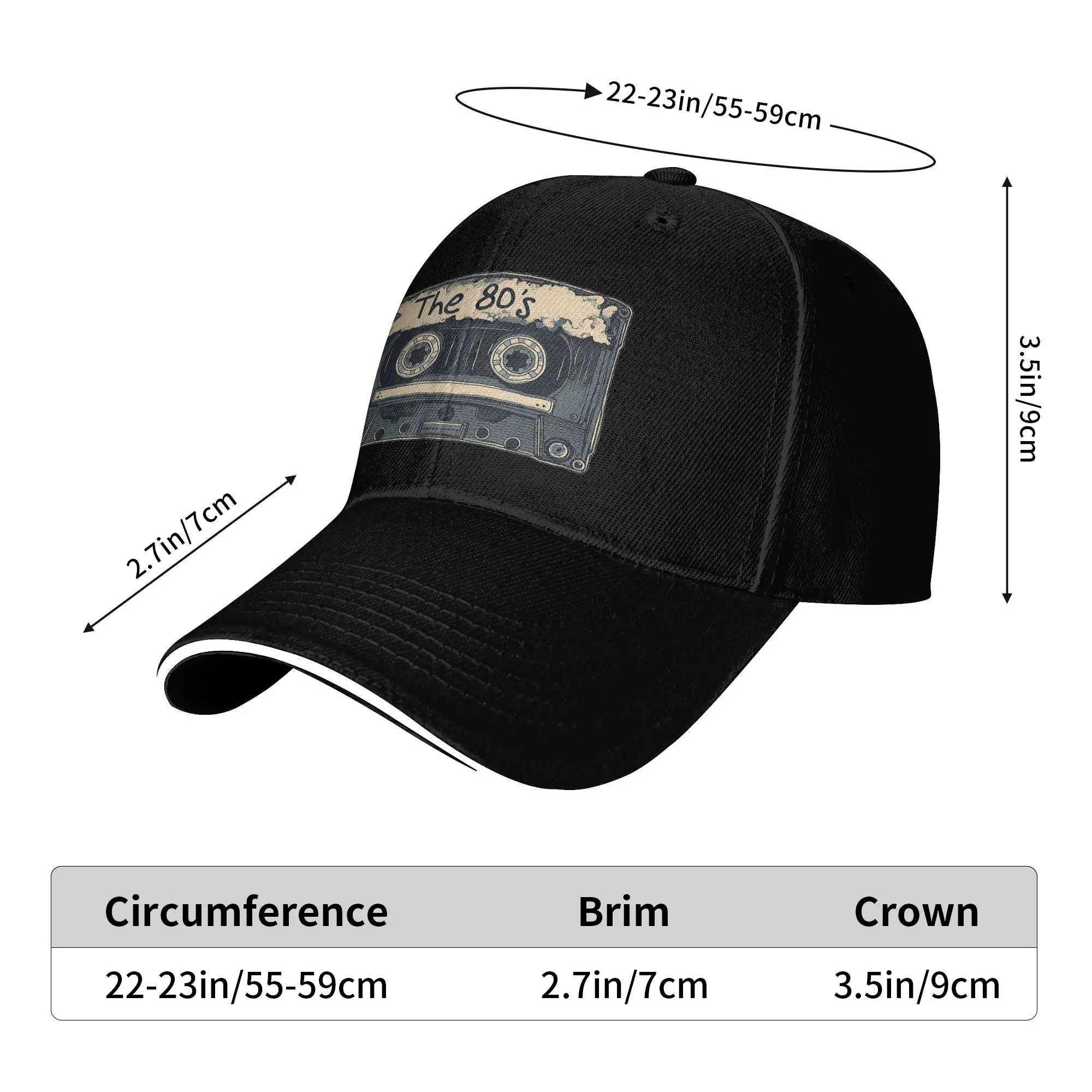 Nostalgic 80s Retro Cassette Throwback Mix Tape Baseball Cap  Tennis Skate Wholesale Trucker Hat Unisex-Teens Baseball Caps
