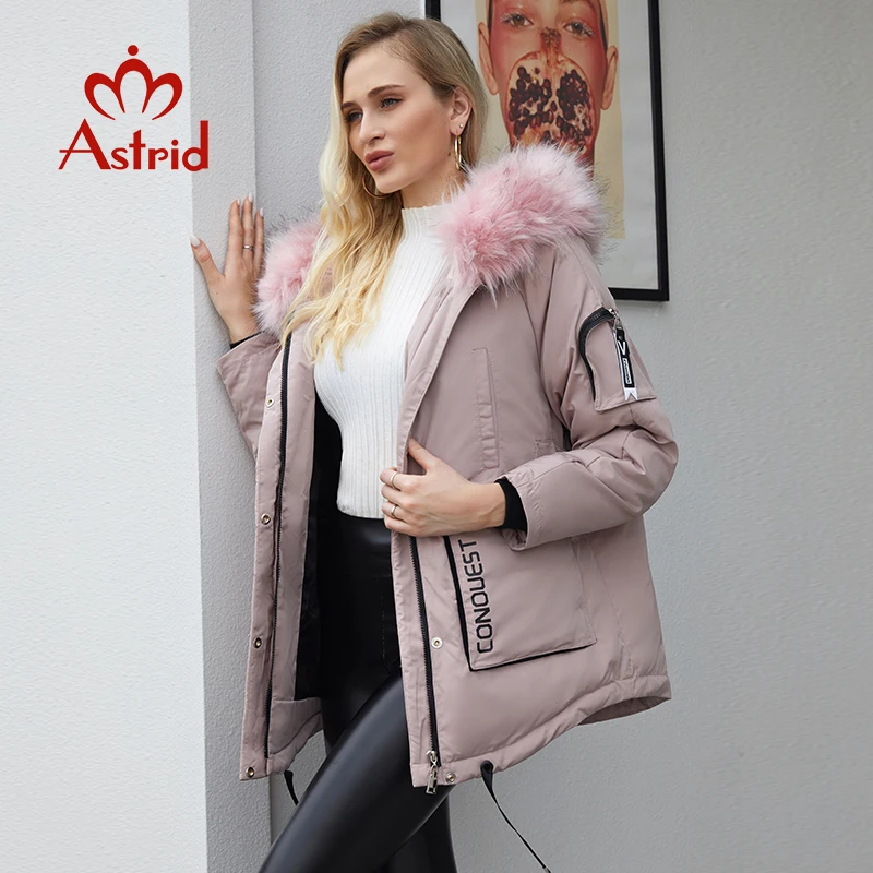 Astrid Women\'s winter jacket female parkas long quilted coat for women 2022 Plus Size warm clothing with fur hooded outerwear