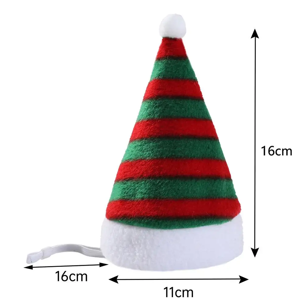 Pet Striped Christmas Hat Multicolor Cat Dog Dress Up Headwear Pet Supplies For Xmas Party Decor