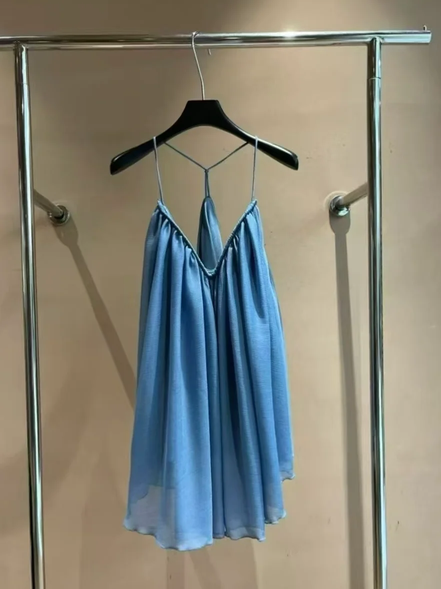 

Summer 2026 Deep V-neck Strapless Top Women Sexy Pure Desire Spicy Girl Backless Irregular Small Shirt Hanging Neck Design