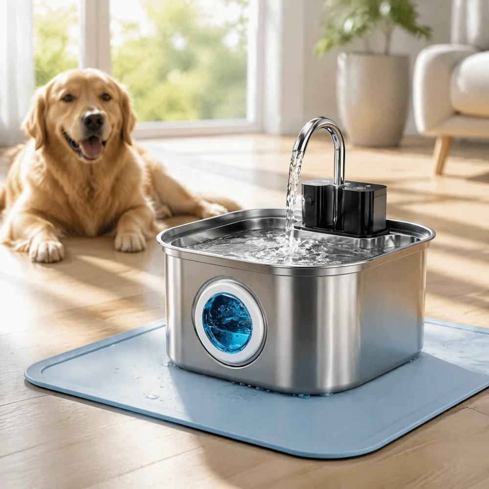 Ultra Quiet Pet Water Fountain Pump LED Indicator Light Auto Power Off Replacement Pump Ultra-Efficient Filter Pump