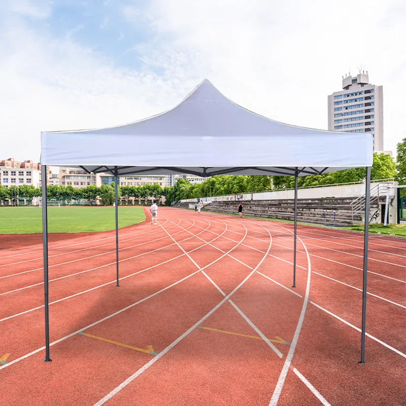 3x3m Advertising Tent, White 3 Side Wind Resistant Exhibition Tent, Folding Pop Up Tent for Camping & Market Stall