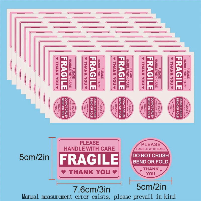 100 Fragile Stickers for ShippingNot Folded or Folded Stickers StickersNot Fell OffLabels for ShippingMailin