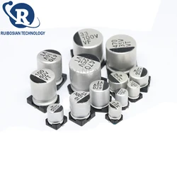 50pcs SMD Electrolytic Capacitor Aluminum 6.3V 10V 16V 25V 35V 50V 63V 100V 400V 1UF 4.7UF 10UF 47UF 100UF 470UF 680UF 1000UF