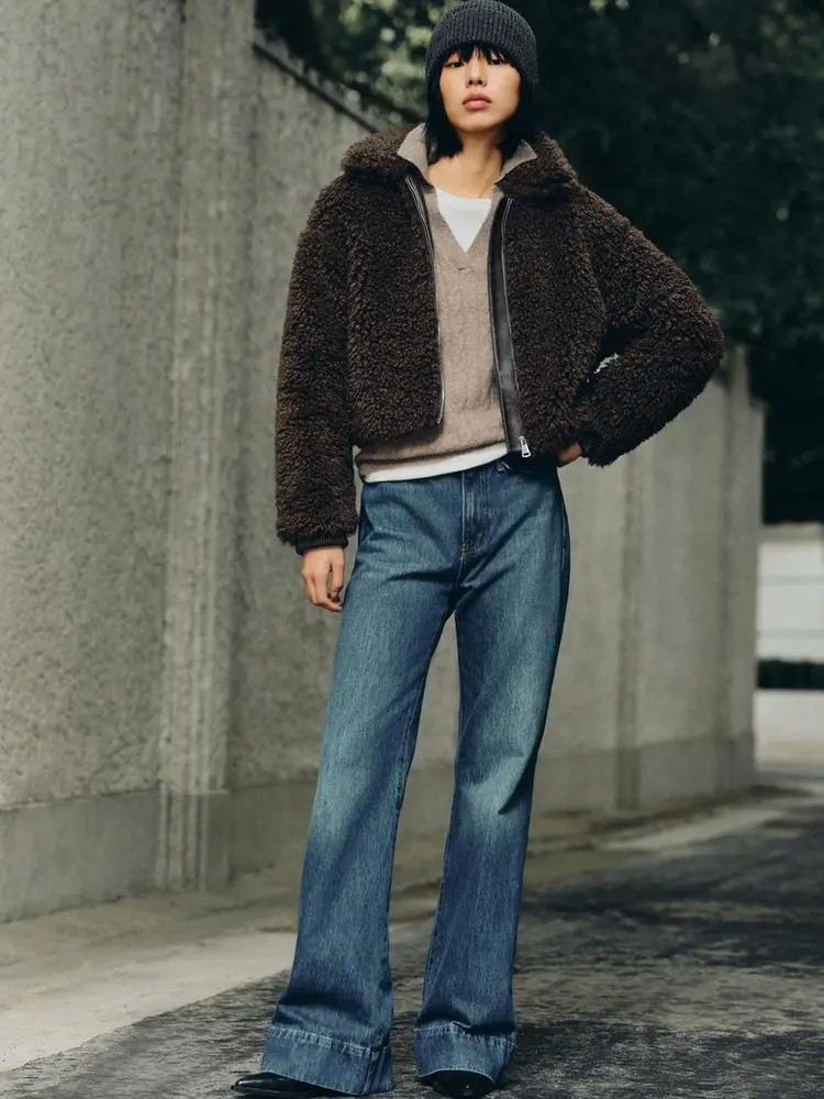 ربيع 2026 Faion جلد رقيق Fce سستة Jaet ort ملابس خارجية للنساء طويلة Sve الوقوف صالح الأوروبي Sle