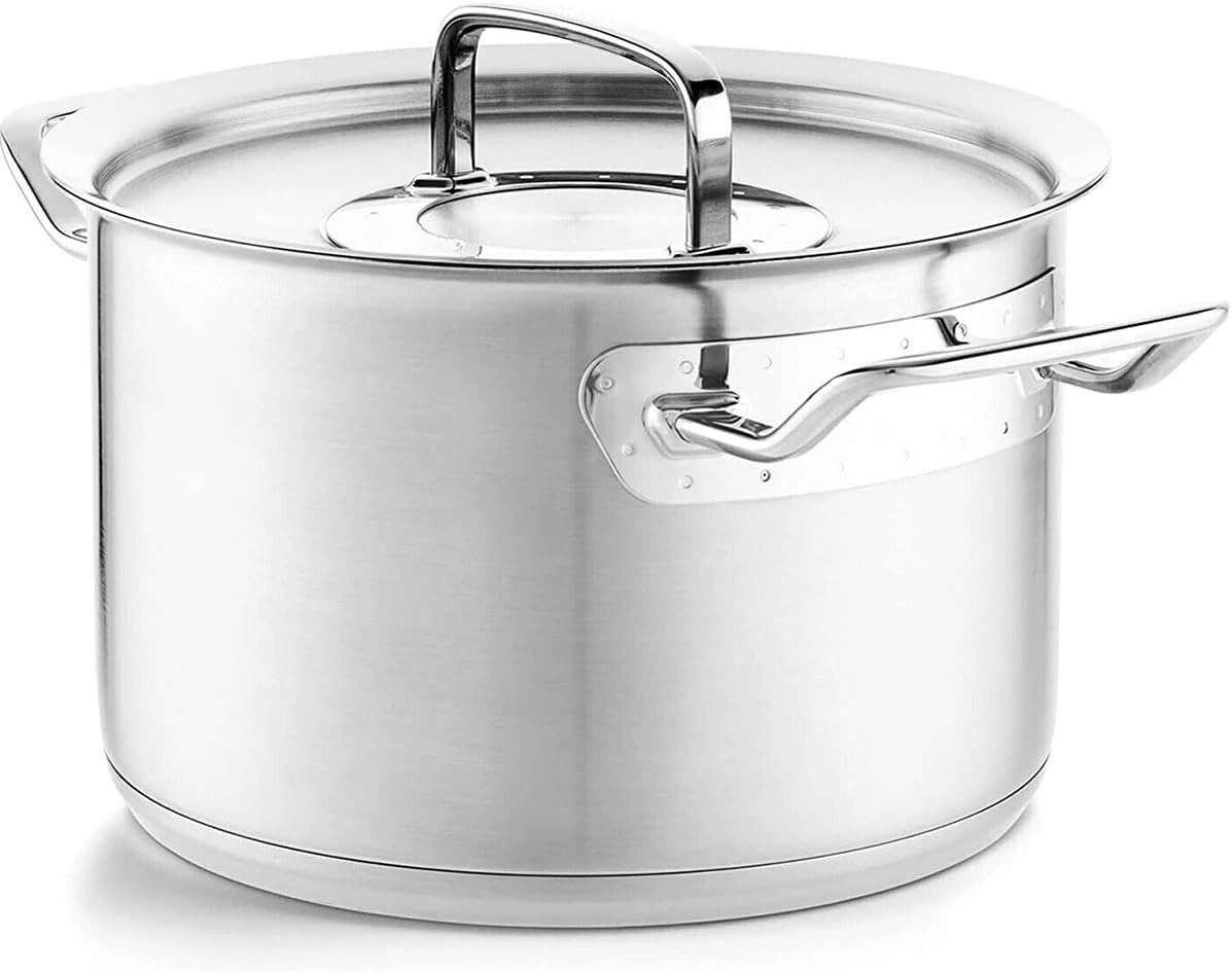 Stainless Steel 10.6 Quart Stock Pot with Metal Lid