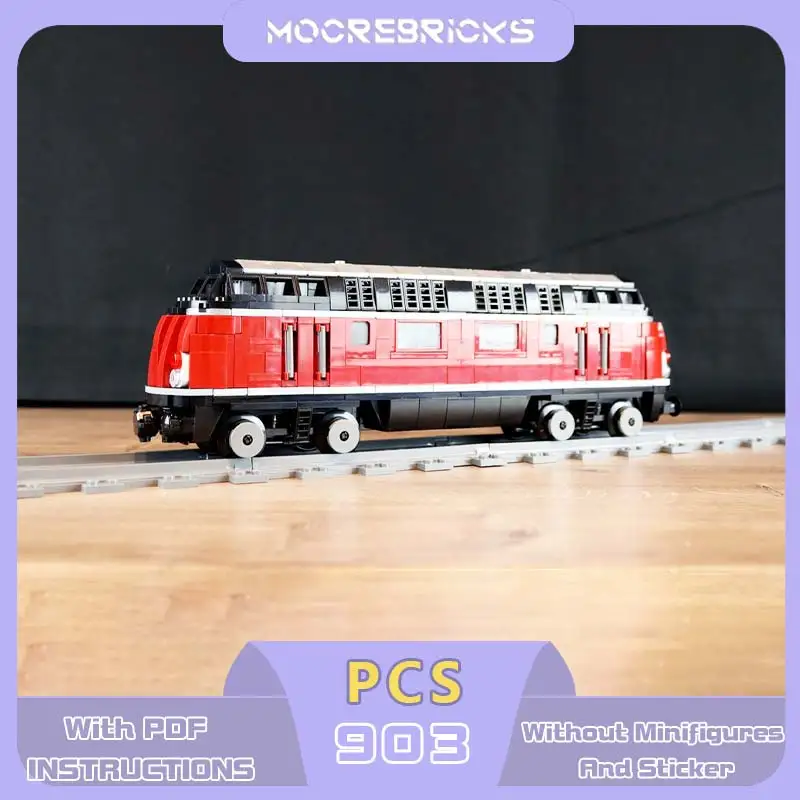 

MOC German V-200-01 Diesel Locomotive Building Blocks Classic Retro City Train Railway Vehicle Bricks Model DIY Toys Gift