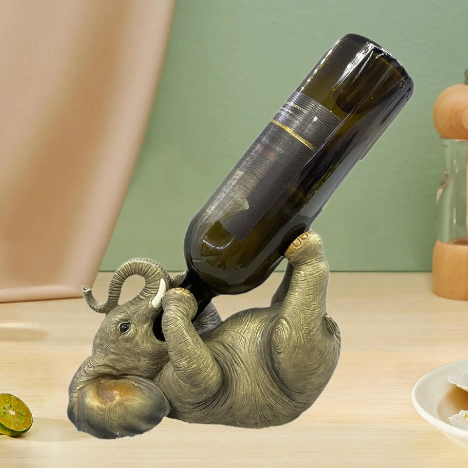 

Elephant Wine Rack Bottle Holder Multifunction Decorative Elephant Figurine Cute