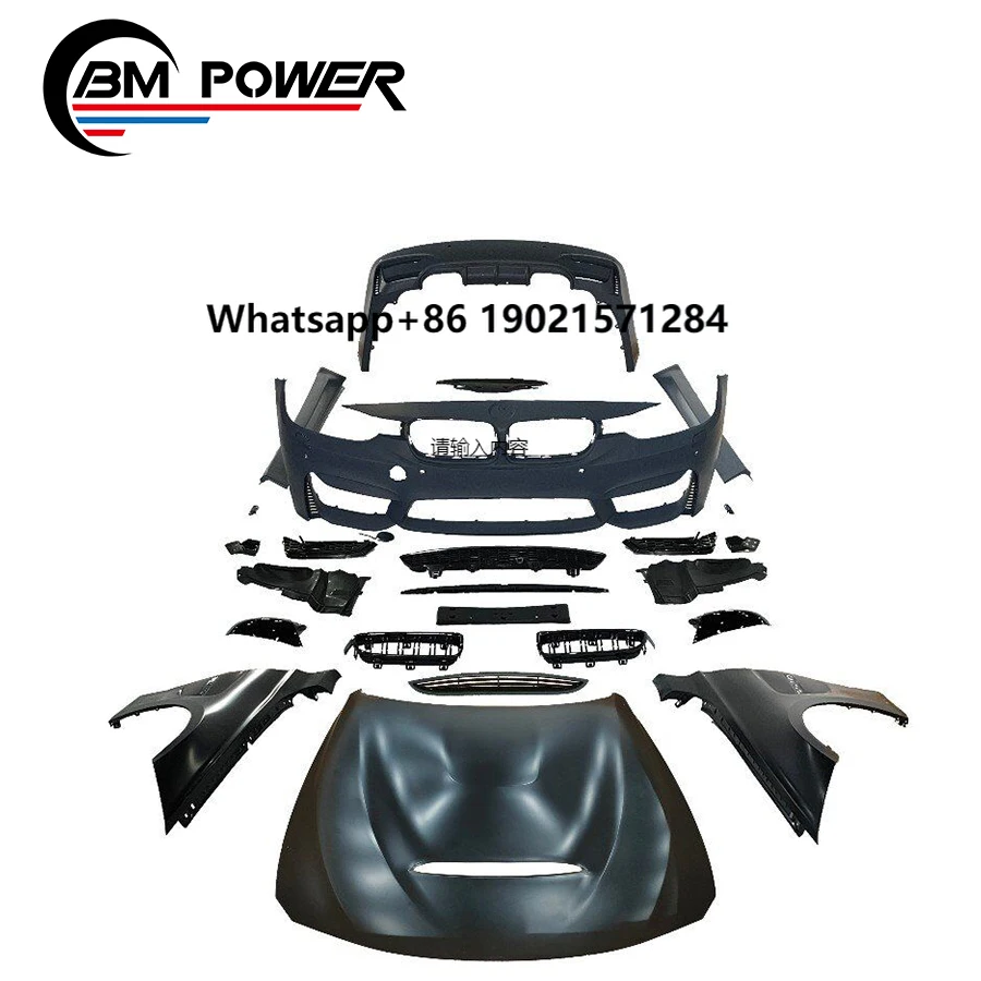 

3S M3 Style PP Material BODY KIT Fit for 3 Series F30 F35 Car Bumper HOOD 2013-2019 Auto Car Full Body Kits Facelift Grille