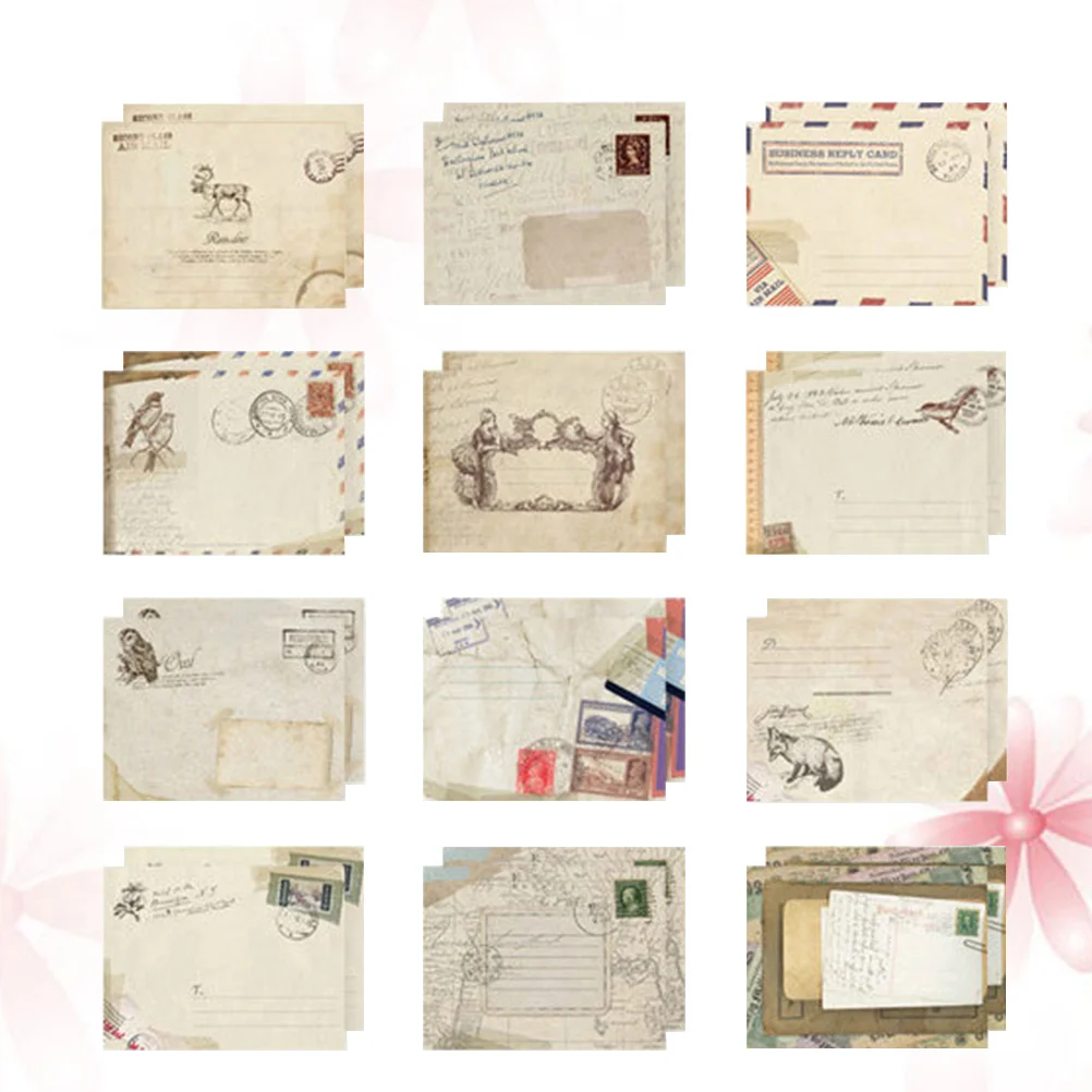 Mini Enveloppes en Papier Rétro, Rangement Pratique, Vintage, Eidi, 48 Pièces