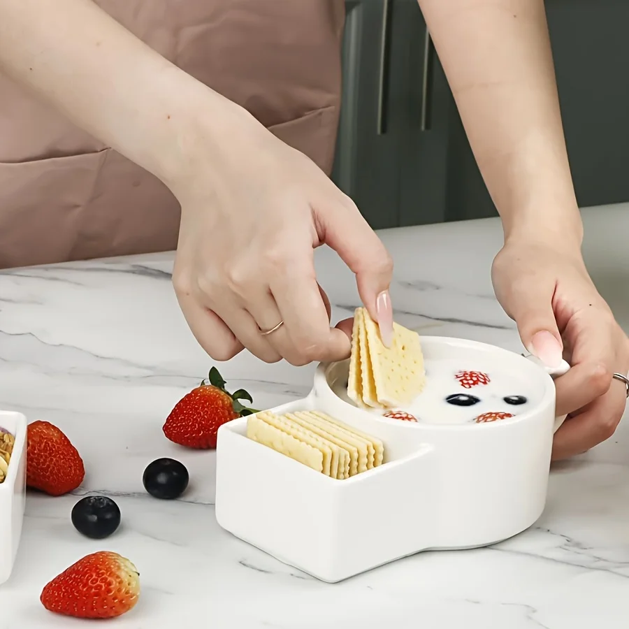 

Large Capacity 3 in 1 Cookie Mug Breakfast Coffee Cup Face Mug Wholesale