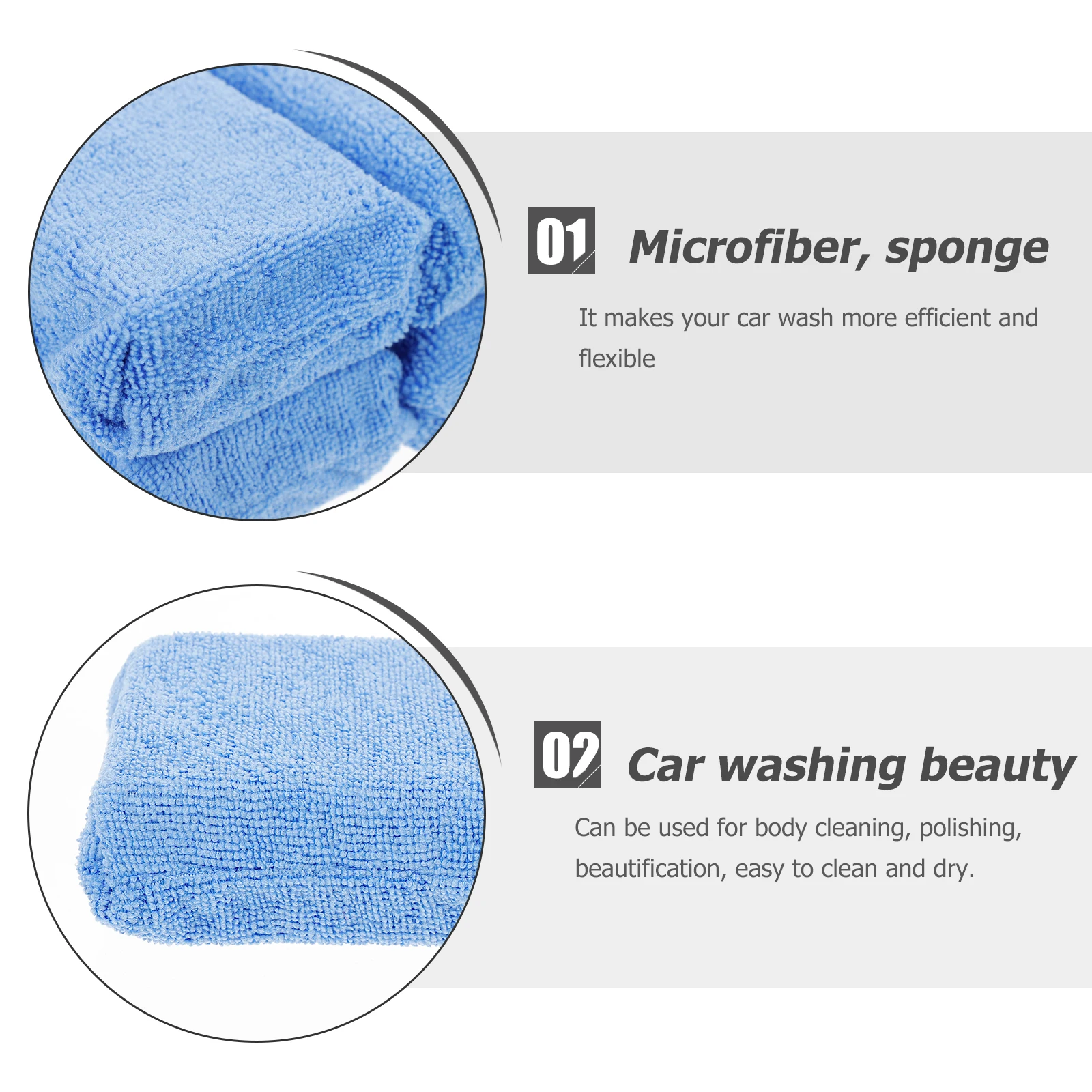 

4pcs Car Wash Microfiber Sponge Superfine Cleaning Polishing Soft Durable Water Adsorption Foam Truck Boat Tile