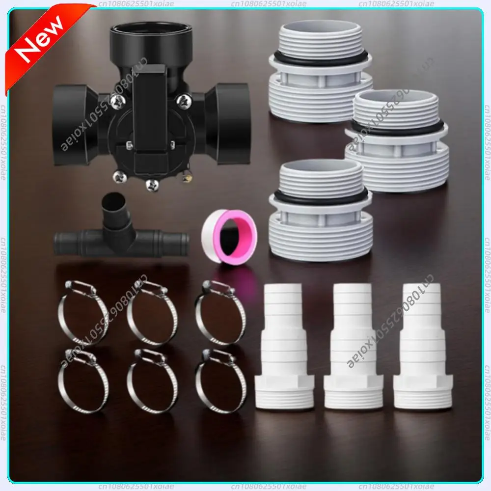 

3 Way Swimming Pool Bypass Set Reliable and Adjustable Diverter Valve Hose Adapter with Stop Function for Pool Diverter