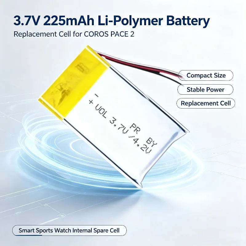 3.7V 225mAh Li-Polymer Replacement Battery For COROS PACE 2 Smart Sports Watch Spare Internal Cell