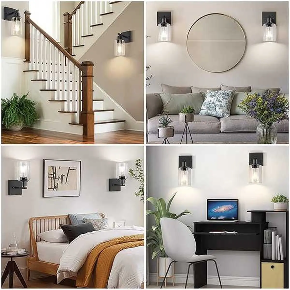 Home Tool Modern Minimalist Retro Wall Sconce-an Indoor Glass Light Fixture (Bulb Not Included) Suitable for Decorating Bedroom