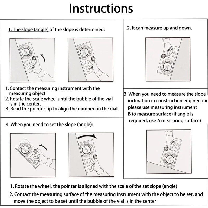 Inclinomètre magnétique de haute précision, détecteur d'angle, échelle de pente, Instrument de mesure du niveau, outil professionnel de rapporteur de bulles