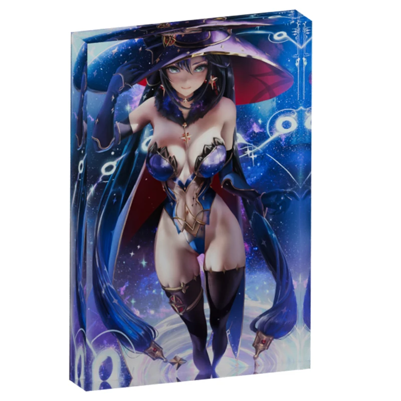 

Genshin Impact Mona Fan Art Acrylic Block,Sexy Waifu Tabletop Ornament,Collectible Figure Standee for Desk Decor,JRPG Gamer Gift
