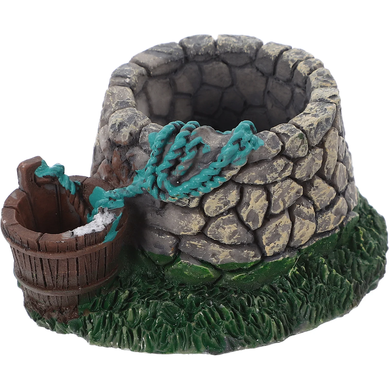 

Natural Style Mini Aquarium Decor Bridge and Well Combo for Moss Terrarium Micro Landscape Succulents Planter Pot Fish Tank