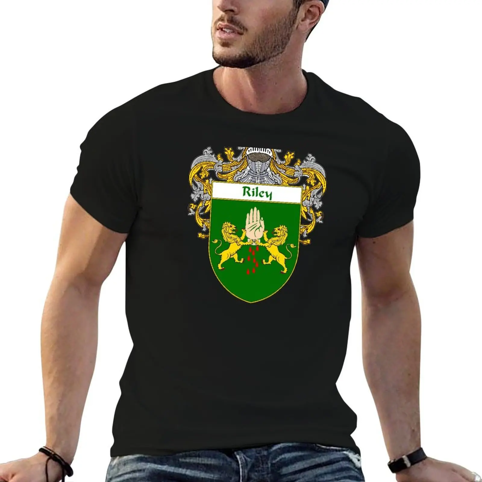Riley Coat of Arms / Riley Family Crest T-Shirt Luxury man plus sizes plain t shirts men