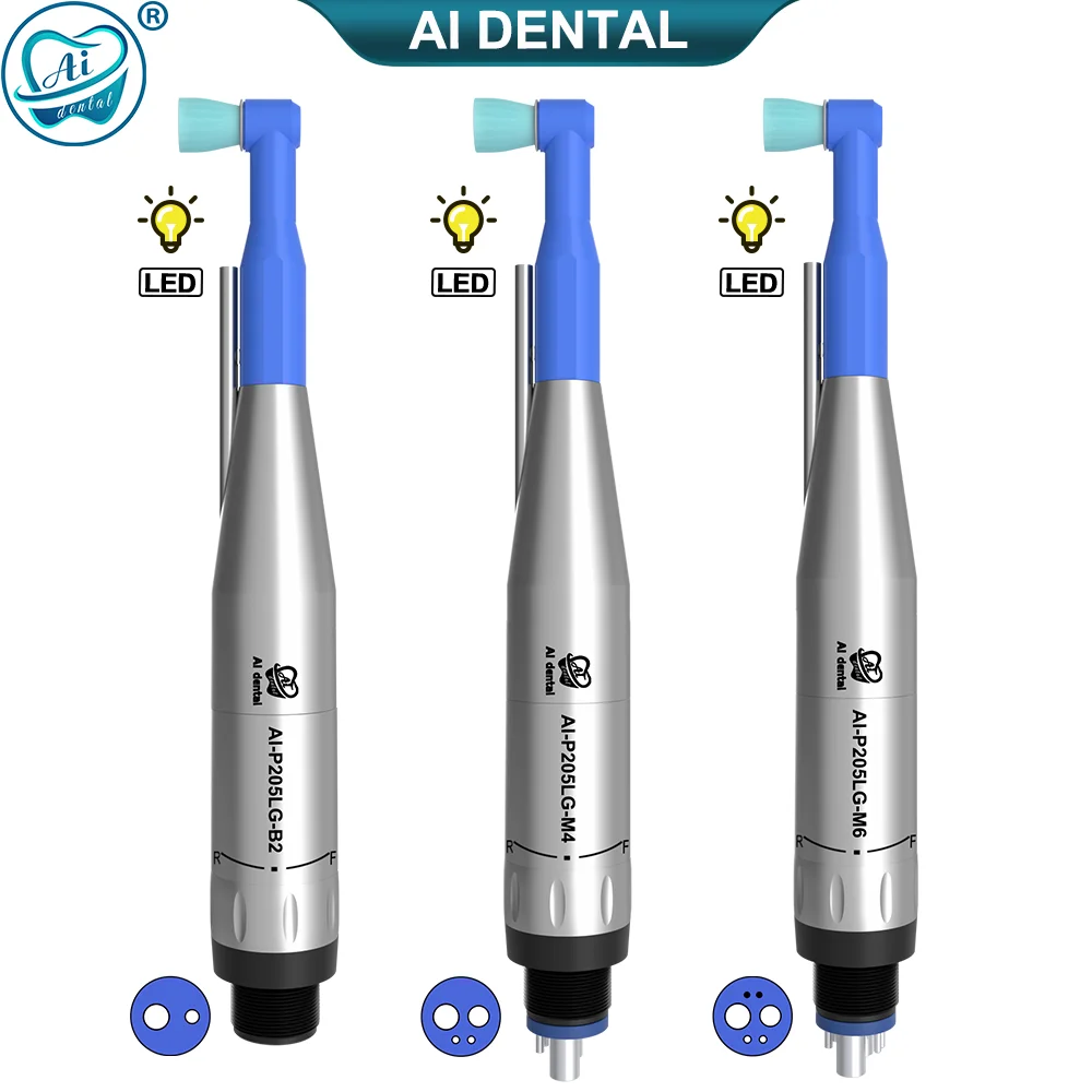 Dental Prophy Handpiece AI-P205LG-M4/B2/M6 polished Air Motor Internal Water Spray With LED Illumination for Polishing Teeth