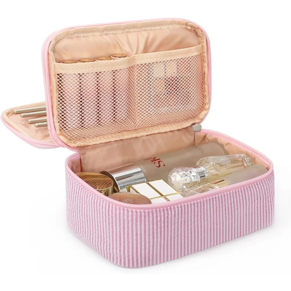 

Косметичка Relavel, маленькая косметичка для женщин, дорожная косметичка, 2-слойный водонепроницаемый органайзер для макияжа с макияжем Br