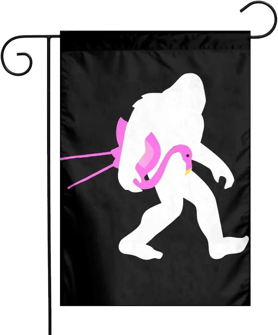12 x 18 Inch Garden Flag Bigfoot Lawn Flamingo Double Sided Holiday Yard Decoration Winter Yard Flag Outdoor Flag Decor WWP