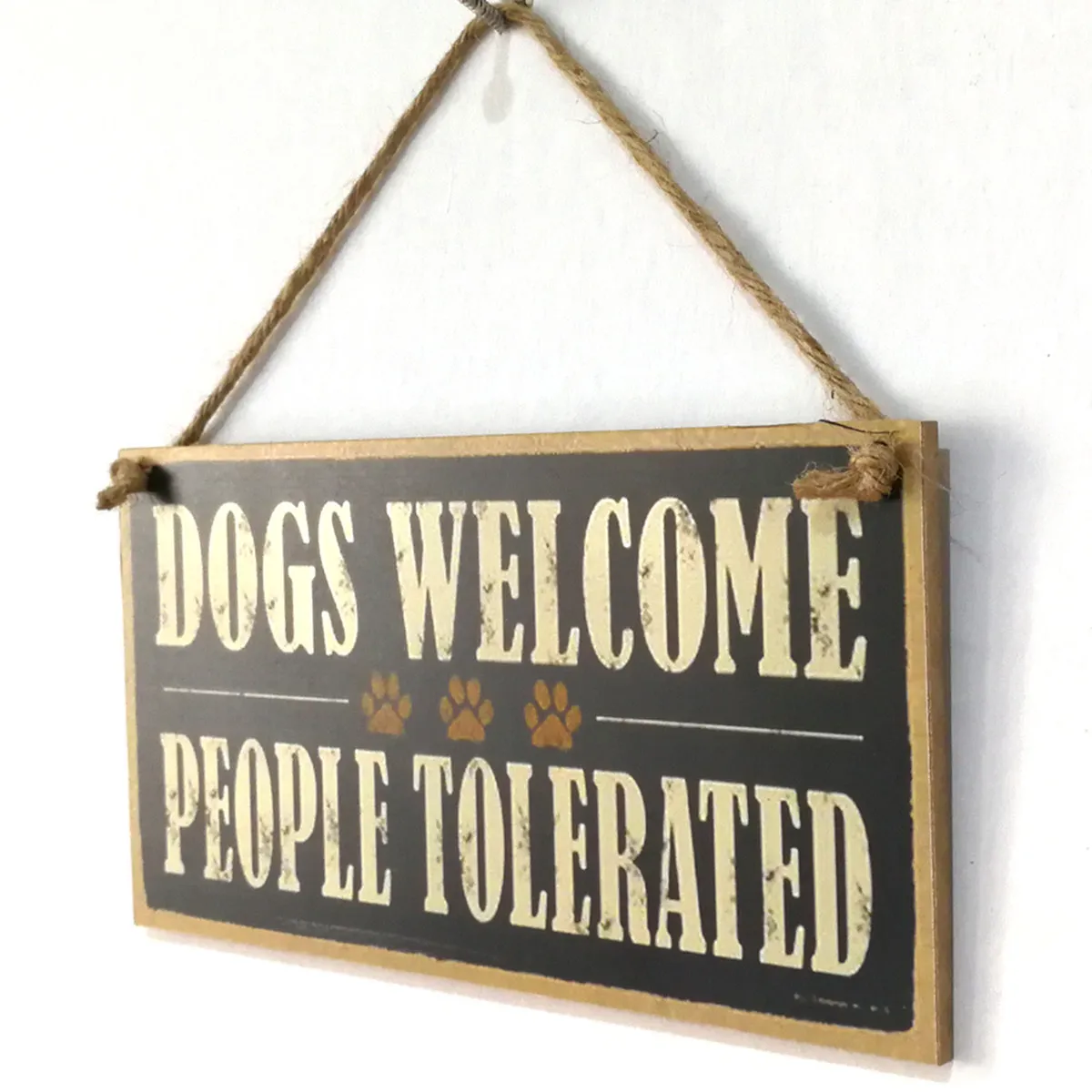 Dogs Welcome People Tolerated Wooden Sign Farm Decoration Hanging Plaque Wood Board Pets Wall Art Farm Plaque Dogs Wood Signs
