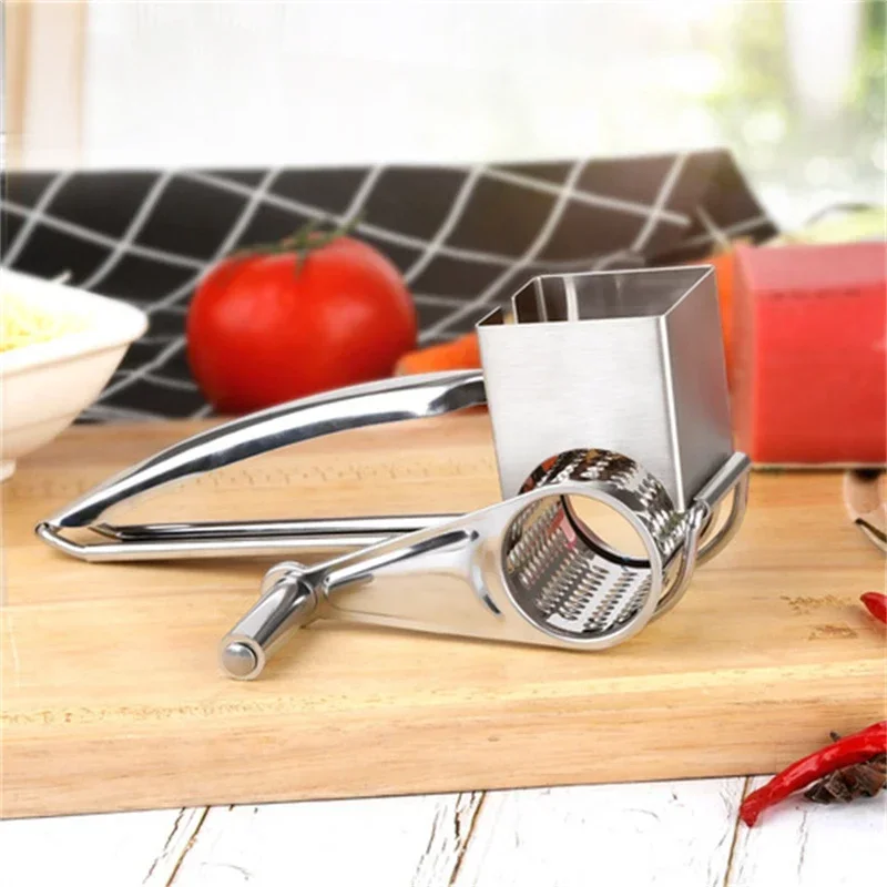 Manual Cheese Grater Crank Rotary Blades Stainless Steel Vegetable Chopper Multifunctional Kitchen Gadget Supplement Grinder