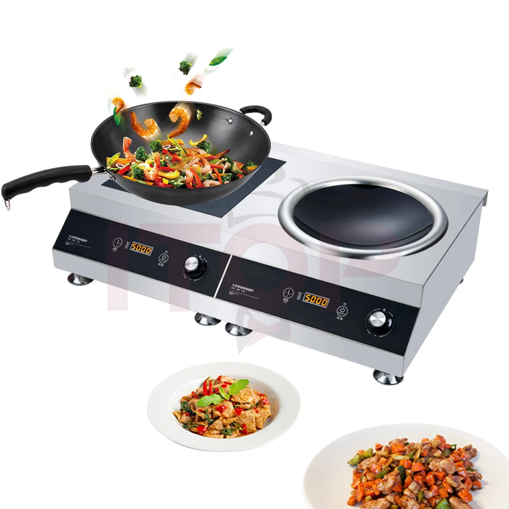 Commercial Induction Cooktop Electric Cooking Stove Stainless Steel Countertop Commercial Wok