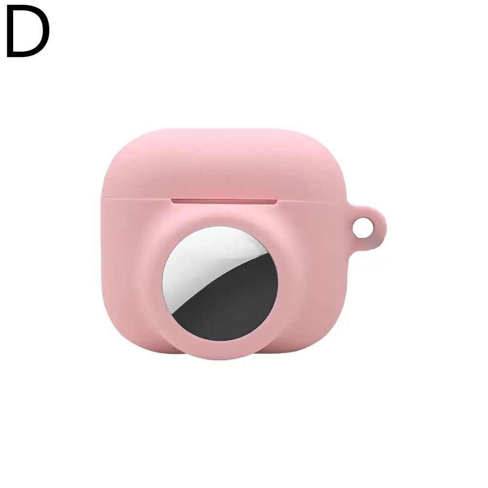 For AirPods 4 Two-in-one Silicone Protective Case for airtag Tracking Locator Anti Lost HeaDphone Accessories Colorf V6M7 view 3