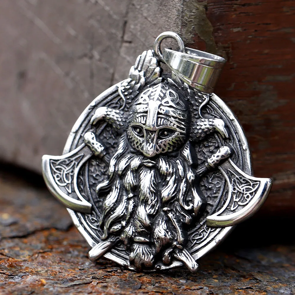 Neues Design Edelstahl Wikinger Achsen Krieger Amulett Anhänger für Männer Frauen Drop Shipping Mode Schmuck Geschenk